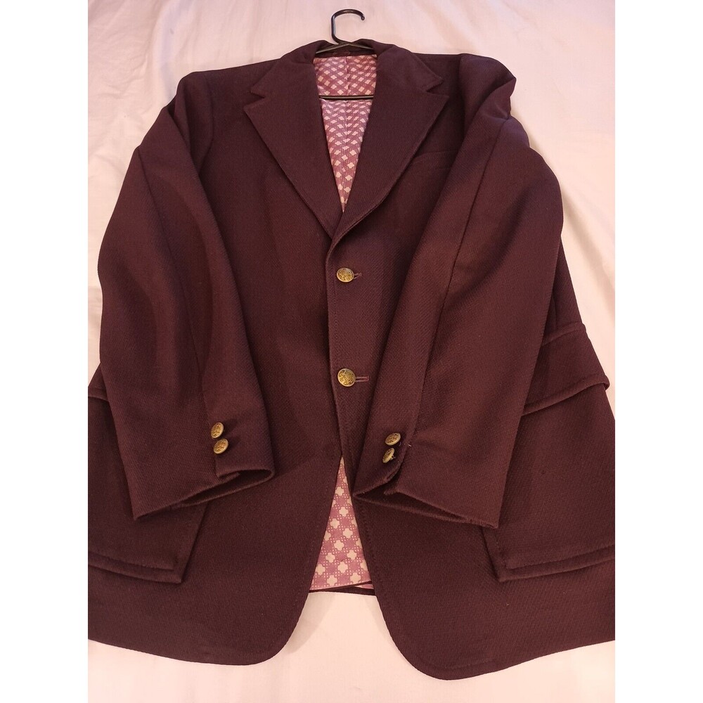 Van Gogh Knit By Brad Dawson Blazer Jacket Size 40L Purple - Picture 6 of 12